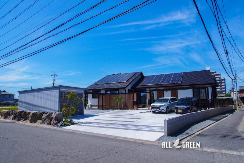 愛知県あま市　機能的なファサードゲートがオシャレ！和モダンでかっこいい二世帯住宅のオープン外構